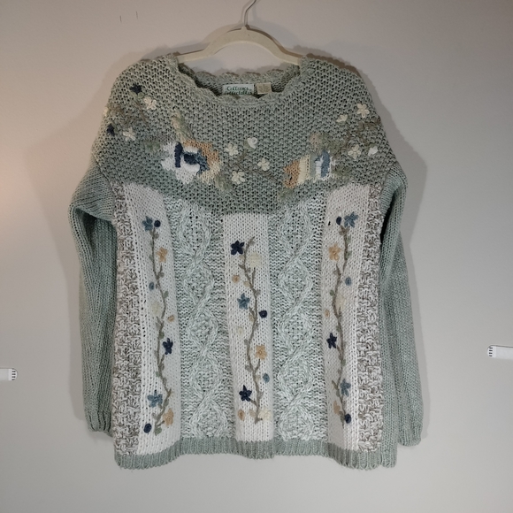 Vintage Sweaters - Vintage Colleen's Collection floral embroidered sweater